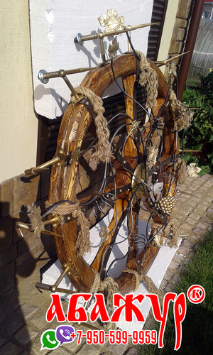 Люстра колесо телеги деревянное с ковкой цена фото (1)