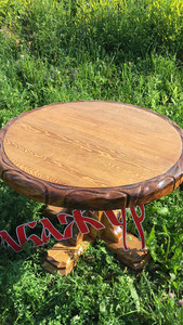 Круглый стол из состаренного дерева "Сварог"