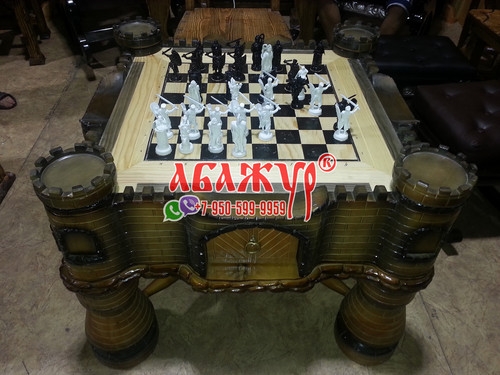 Шахматный стол замок резной фото цена руб (1)