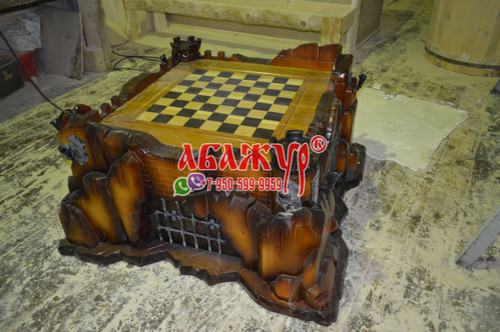 Шахматный стол замок резной фото цена руб (33)