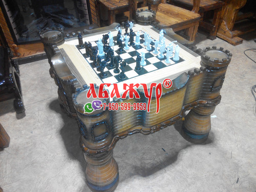 Шахматный стол замок резной фото цена руб (20)