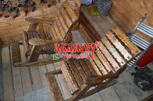 Кресло качалка удобное деревянное регулируемое (2)