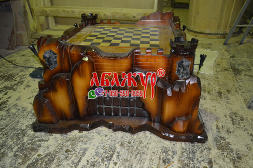 Шахматный стол замок резной фото цена руб (35)