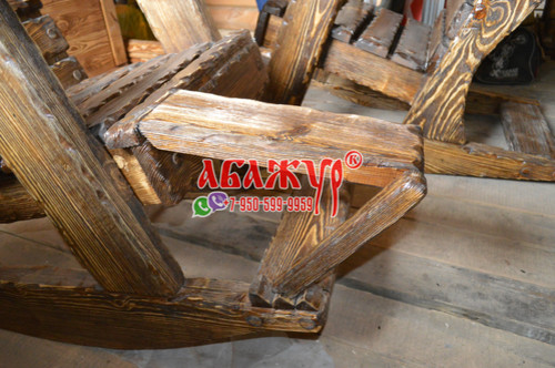 Кресло качалка удобное деревянное регулируемое (5)
