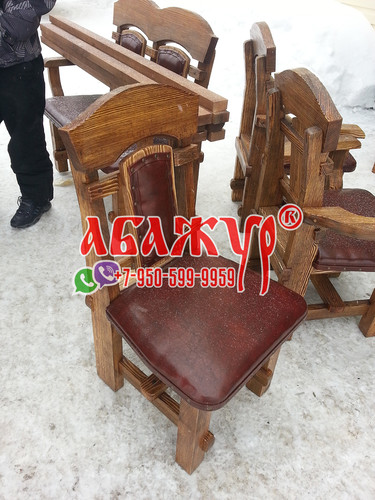 Кресла из массива сосны с кожей красные цена (2)