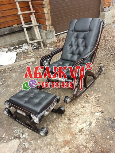 Кресло-качалка черного цвета деревянная цена фото АБАЖУР (1)