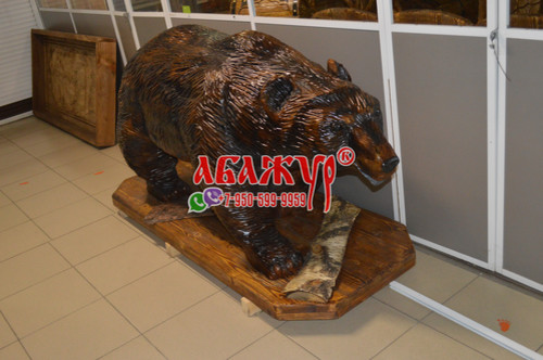 Медведь из дерева статуя вырезан цена (2)