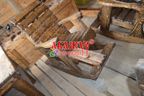 Кресло качалка удобное деревянное регулируемое (4)