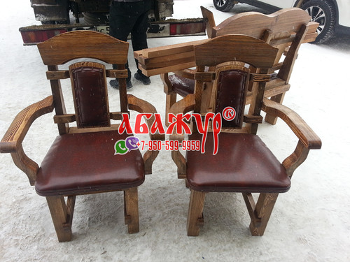 Кресло деревянное под старину с кожей подлокотниками цена (8)