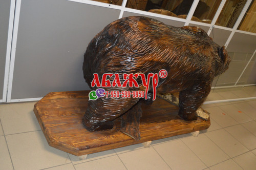 Медведь из дерева статуя вырезан цена (4)
