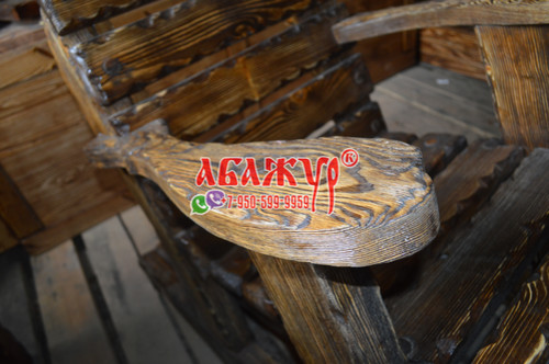 Кресло качалка удобное деревянное регулируемое (7)