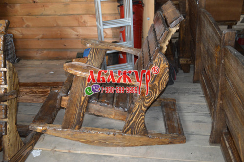 Кресло качалка удобное деревянное регулируемое (3)